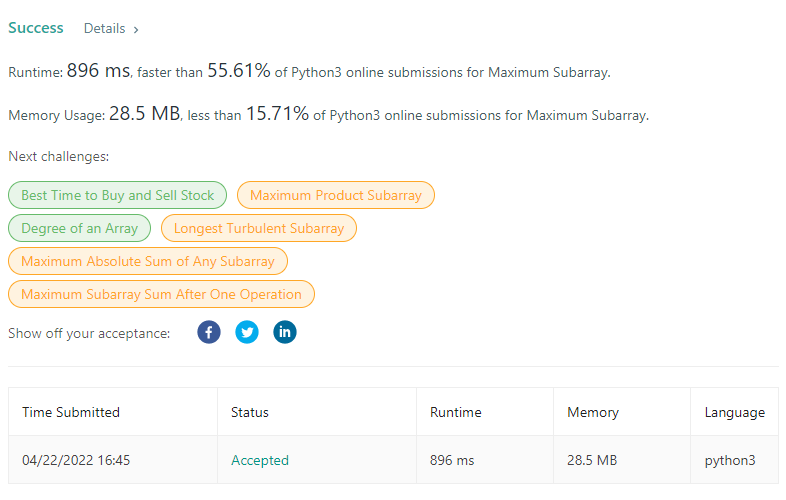 53. Maximum Subarray